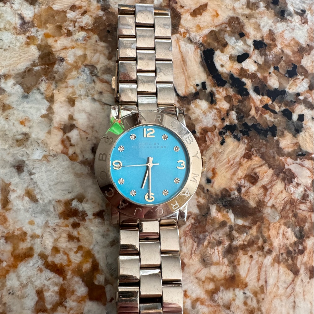 Marc Jabos Gold Watch with Blue Face